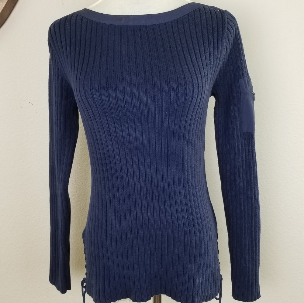 Casual Corner 100% cotton navy sweater Small
